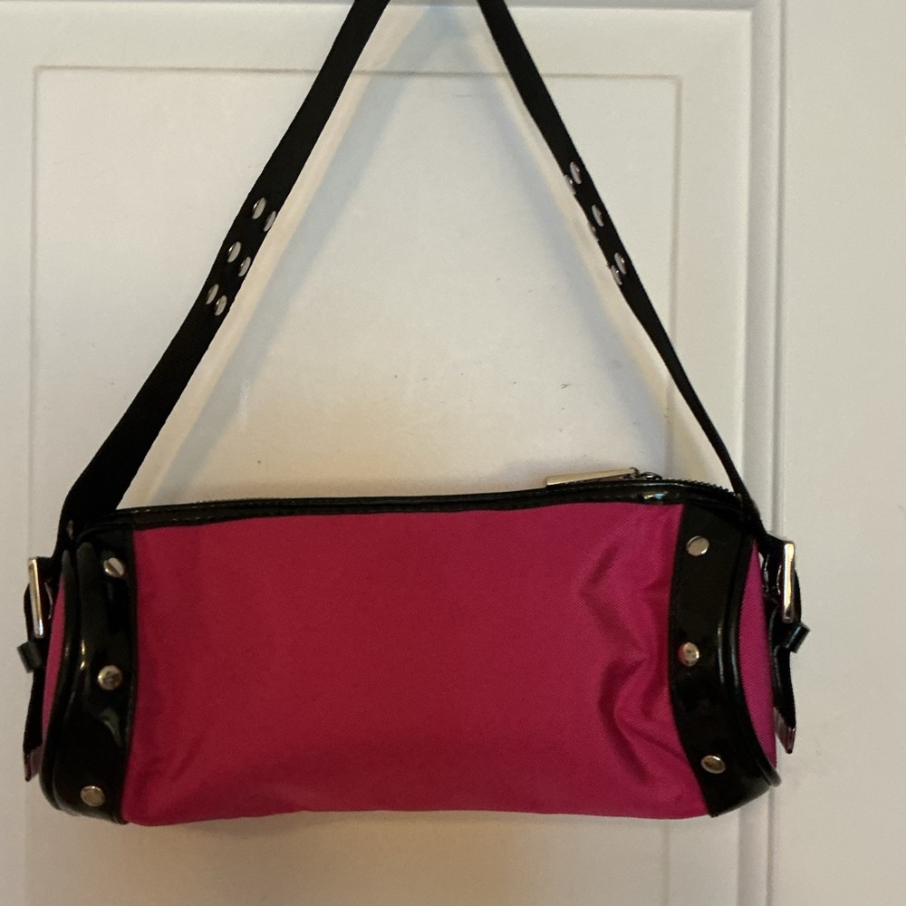 FETISH Vintage Y2K Hot Pink and Black Women's Bag with Rhinestones and Studs - Picture 9 of 9